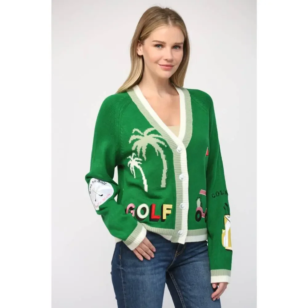 Fate Golf Embroidered Patch Cardigan - Picture 4 of 8
